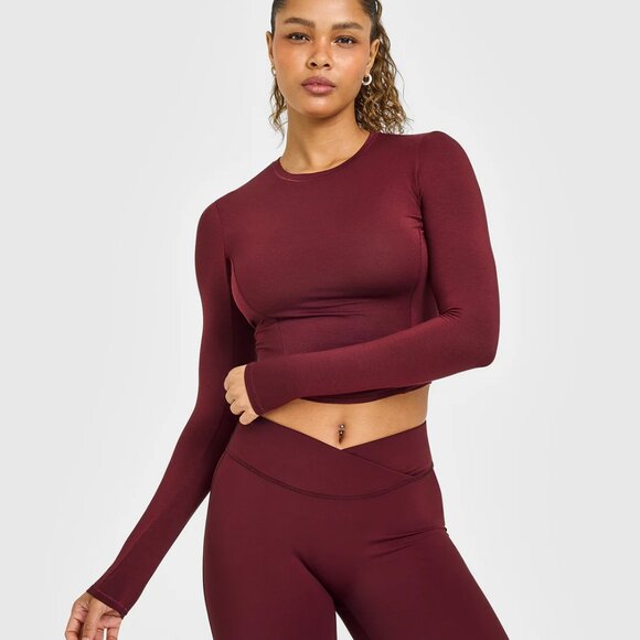 NWT Oner Active Mellow Soft Mid Long Sleeve Top in Rosewood - Size Small - Picture 1 of 6